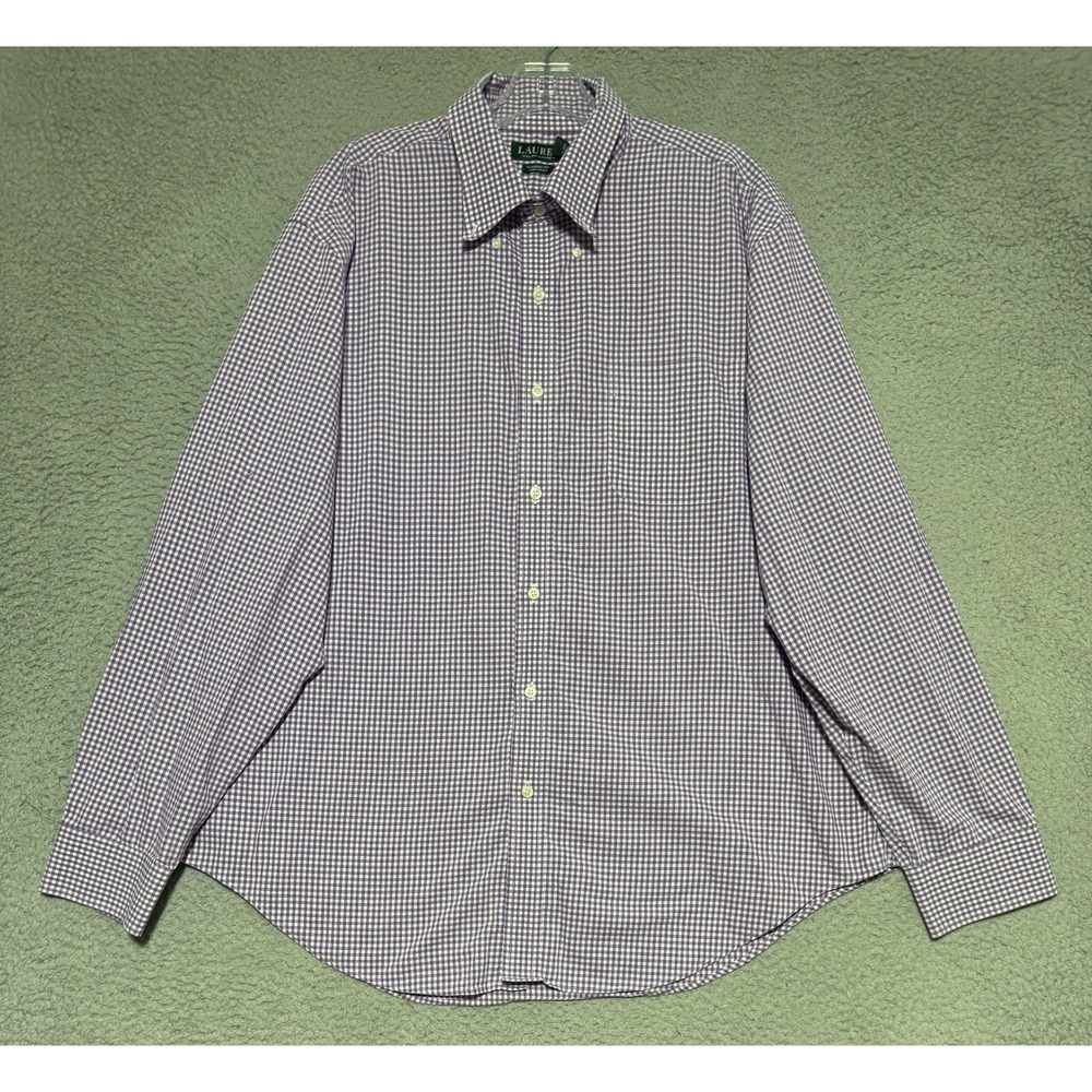 Lauren Ralph Lauren Gingham Check Classic Fit Non Iron Dress shirt Mens 18 36/37